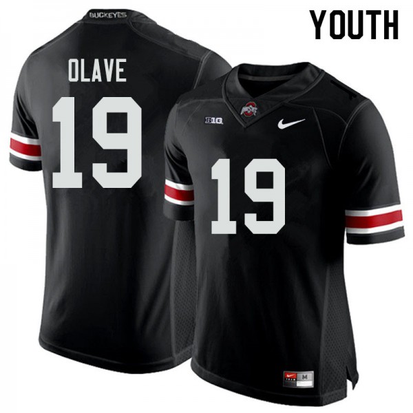 Ohio State Buckeyes #19 Chris Olave Youth Embroidery Jersey Black OSU896565